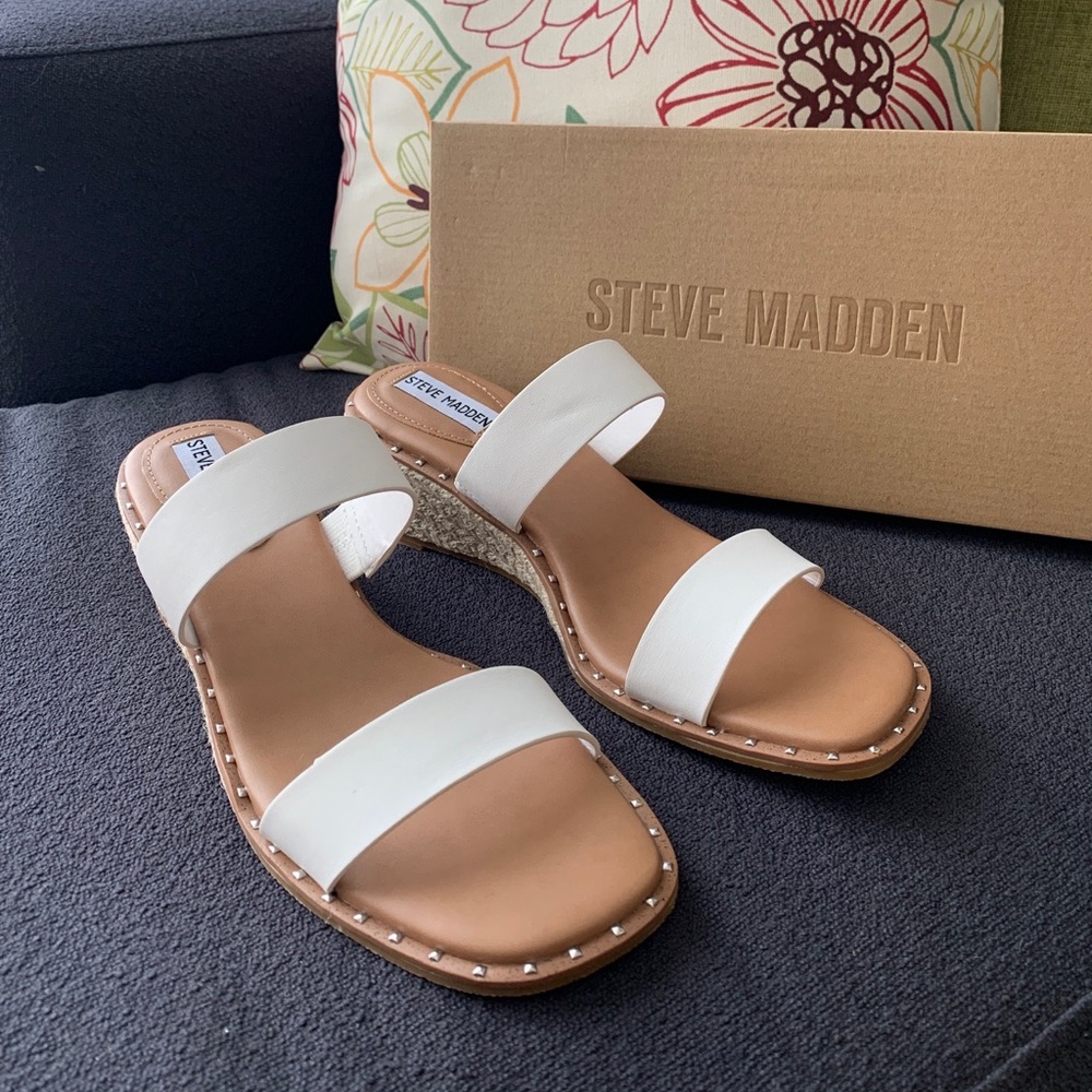 Azucar Espadrille White Wedge Sandal (Women) STEVE MADDEN size 9.5 *NEW*